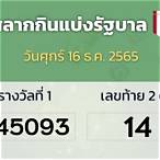 หวยเดือน ธันวาคม 2565